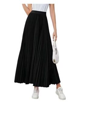 a new day Black Pleated Maxi Skirt
